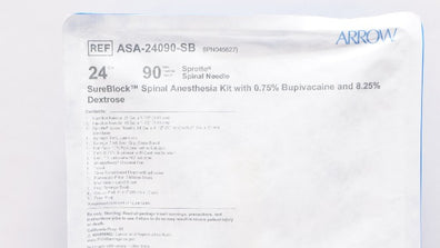 Teleflex ASA-24090-SB Arrow SureBlock Spinal Anesthesia Kit 24Ga x 90mm (x)